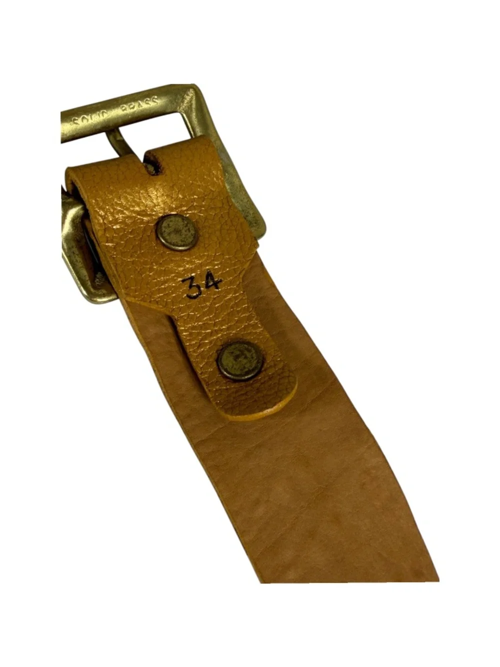 CALLEEN CORDERO Studded Leather Belt in Metallic Gold Size 34